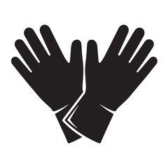 Protective Safety Gloves Silhouette Vector Illustration for Construction and Industrial Workwear
