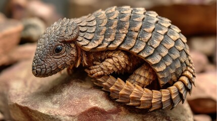 Fototapeta premium Armadillo Girdled Lizard Resting on Rock