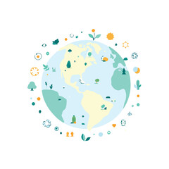 world map with globe