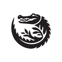 alligator vector silhouette clip art logo illustration