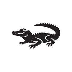 alligator vector silhouette clip art logo illustration