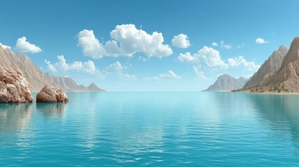 Digital artwork collection featuring a serene body of water with various artistic styles and compositions