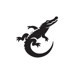 alligator vector silhouette clip art logo illustration