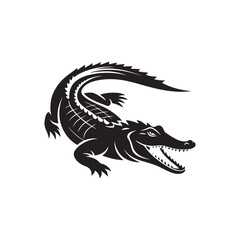 alligator vector silhouette clip art logo illustration