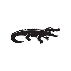 alligator vector silhouette clip art logo illustration