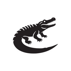 alligator vector silhouette clip art logo illustration
