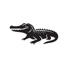 Obraz premium alligator vector silhouette clip art logo illustration