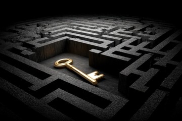 Golden key in dark maze
