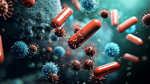 Exploring the dynamic world of microbial interactions and drug development in a vibrant microscopic universe Generative AI