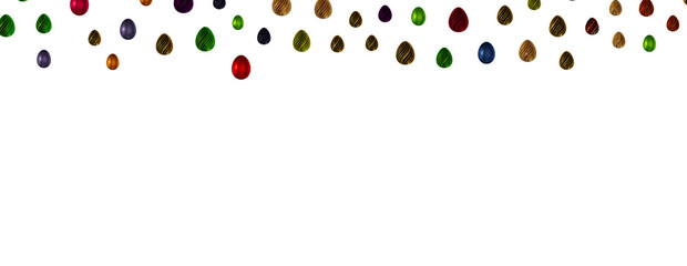 colorful eggs on white background