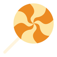 marble orange lollipop illustration