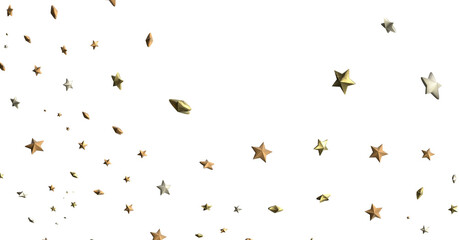 Galactic Christmas Descent: Enthralling 3D Illustration of Falling Holiday Stars from the Cosmos