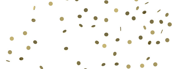 Gold confetti background, isolated on transparent background