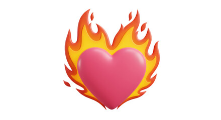 Isolated Heart in Flames