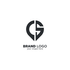Creative Initial S Letter with Location Mark - Logo Design Concept.
