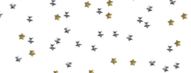 A Shower of Celestial Beauty: 3D Gold Stars Rain Illustration Bedazzles