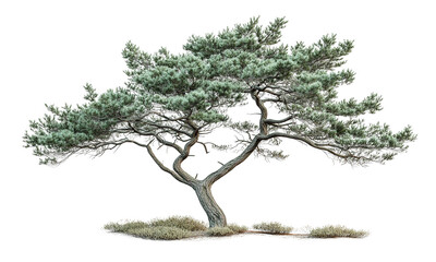 Beautiful Isolated Green Tree with Detailed Branches and Foliage &ndash; Nature Background and Botanical Art