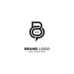 Fototapeta premium Creative B Letter Chat Logo Design, Modern Messaging Symbol for Brands.
