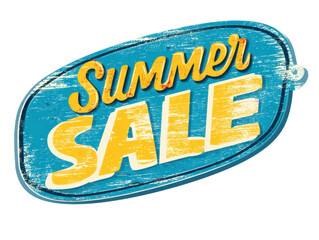 Bright summer sale banner design for seasonal promotions, cut out 