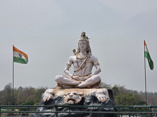  Lord Shiva Statue with Flags