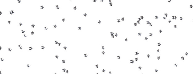 XMAS Stars - Banner with golden decoration. Festive border with falling glitter dust and stars.