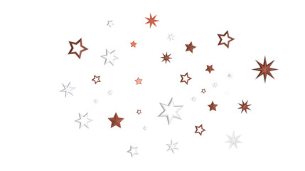 Cascading Christmas Constellations: Brilliant 3D Illustration Showcasing Falling Festive Star Patterns