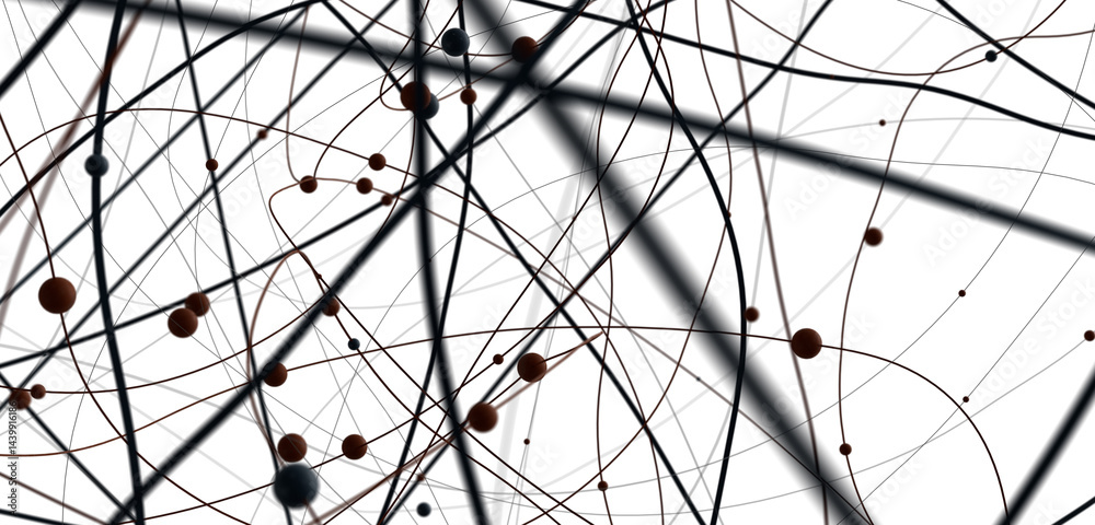 Aufkleber The structure of the network connection of points and lines. Data technology.