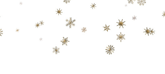 Magical Snowfall: Brilliant 3D Illustration Showcasing Descending Christmas Snowflakes