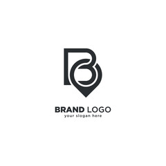 Creative Initial B Letter with Location Mark - Logo Design Concept.