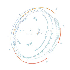 Abstract Circular Design with Blue and Orange Hues