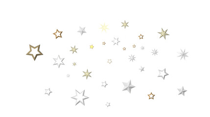 Galactic Christmas Descent: Enthralling 3D Illustration of Falling Holiday Stars from the Cosmos