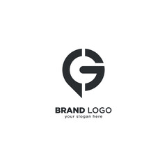Creative Initial G Letter with Location Mark - Logo Design Concept.