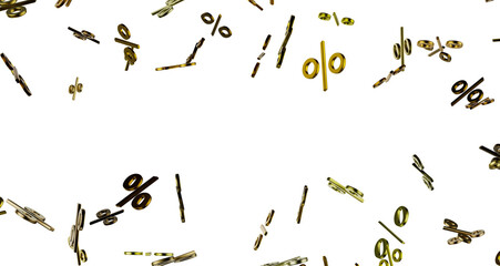 Sales icons floating in the air 3D rendering transparent PNG