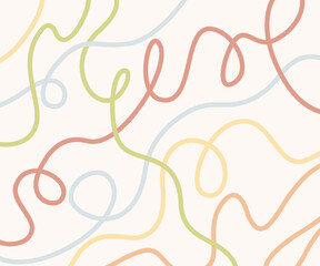 Minimalistyczne pastelowe linie abstrakcyjne, organiczne kształty na jasnym tle - współczesne graficzne tło do projektów. © Monika