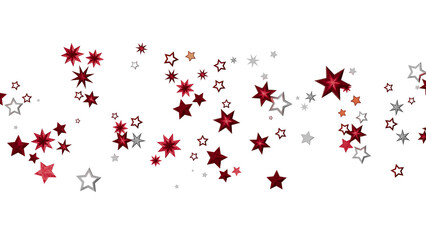 Festive background with red and silver stars. Perfect for holidays, celebrations, and more.
