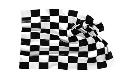 Fototapeta premium The checkered flag waves in the wind signaling the end of a race Victory is in sight
