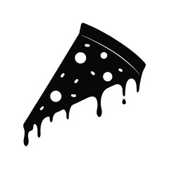 Cheese pizza slice vector silhouette
