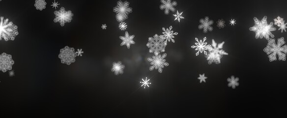 new year pattern. Christmas theme, golden openwork shiny snowflakes, star, 3D rendering.