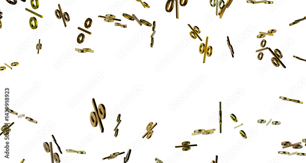 Poster Sales icons floating in the air 3D rendering transparent PNG