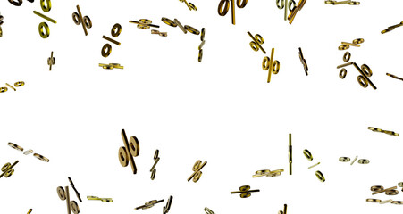 Sales icons floating in the air 3D rendering transparent PNG