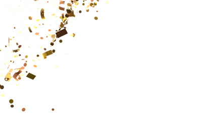 Glorious Cascade: Exquisite 3D Illustration of Glowing gold Confetti