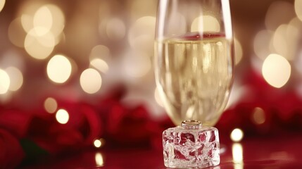 Sparkling Champagne, Ring, Roses, Festive