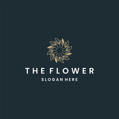 Flower logo vector icon illustration style