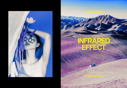 Infrared Filter Poster Photo Effect Mockup
