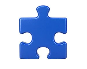 Single blue puzzle piece. Solution, connection, teamwork concept.