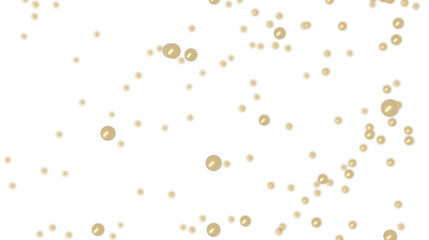 Luxury background image of golden pearls floating on white. Perfect for cosmetics, jewelry, or celebrations.