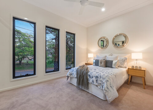 Bedroom interior of modern new build house