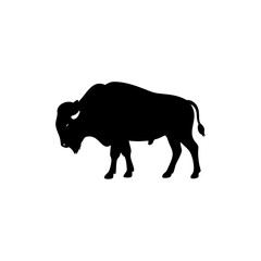 Black bison silhouette vector