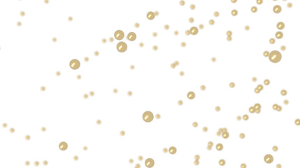 Beautiful background image of golden pearls floating on white. Perfect for luxury, elegance, and celebration themes.