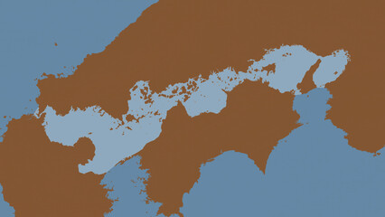 Fototapeta premium Seto Naikai or Inland Sea highlighted. Patterned map